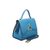 Blue Leather Flap Handle Bag