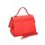 Red Leather Flap Handle Bag