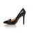 Black patent leather pointed head pump