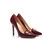 Claret patent leather pointed head pump