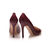 Claret patent leather pointed head pump