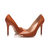 Orange leather pointed head pump