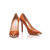 Orange leather pointed head pump