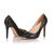 Black leather pump