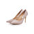 Light gold fabric pointed head pump