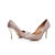 Light gold fabric pointed head pump