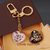 Golden LV and Monogram Flower Heart Charms Key Holder