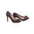 Damier ebene canvas bow-tie pointed head pump