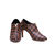 Damier ebene canvas v collar ankle boots