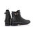 Leather buckle strap short boots