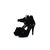 Black suede leather platform pump sandal