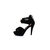 Black suede leather platform pump sandal