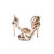 Golden leather platform pump sandal