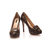 Monogram canvas platform pump