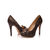 Monogram canvas platform pump