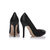 Black satin pump