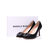 Black satin rhinestone pointed head pump