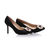 Black satin point head pump