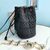 CRYSTAL CLOQUE NAPPA LEATHER BUCKET BAG