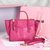 Fuchsia leather handle bag