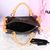 Black with beige leather bow-tie handle bag