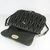 Black Quilting Lamb Skin Leather Large Lock Closure Flap Handle Bag