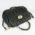 Black Quilting Lamb Skin Leather Large Lock Closure Flap Handle Bag