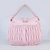 Pink Quilting Lamb Skin Leather Flap Lock Closure Handle Bag