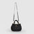 Black Quilting Lamb Skin Leather Lock Closure Handle Bag