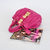 Pink Quilting Lamb Skin Leather Lock Closure Handle Bag