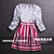 Transparent flower red stripe dress