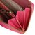 Fuschia Saffiano Leather Zipper Long Wallet