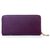 Purple Saffiano Leather Zipper Long Wallet