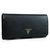 Black Saffiano Leather Button Flap Closure Wallet