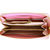 Pink Saffiano Leather Zipper Long Wallet