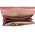 Pink Saffiano Leather Button Flap Closure Wallet