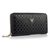 Black Saffiano Leather Cutout Zipper Closure Wallet