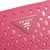 Fuschia Saffiano Leather Cutout Zipper Closure Wallet