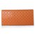 Orange Saffiano Leather Cutout Button Flap Closure Wallet