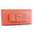 Orange Saffiano Leather Bow-tie Wallet