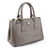 Grey Saffiano Leather Classic Handbag