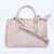 Off White Saffiano Leather Classic Handbag