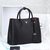 Black saffiano leather double bag