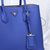 Blue saffiano leather double bag