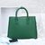 Green saffiano leather double bag