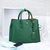 Green saffiano leather double bag