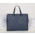 Dark blue saffiano leather briefcase