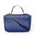 Blue Saffiano Leather Flap Handle Bag