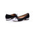 Black leather with white round head bow-tie flat