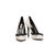 White patent leather bow-tie pointed head pump